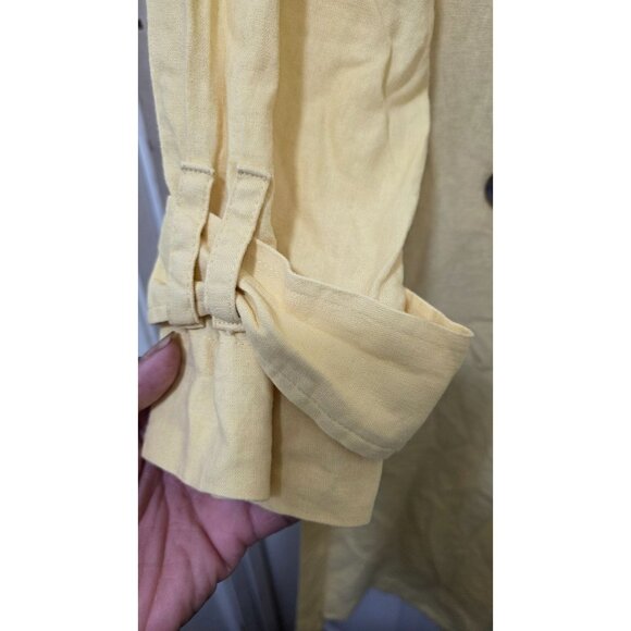 NWT A New Day Women's Vintage-Inspired Light Yellow Linen Blend Double-Breasted - Picture 5 of 8